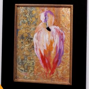 Flamingo on Gold by Michelle Montes