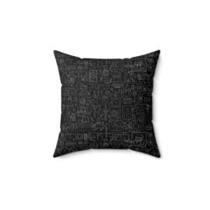 Café Art Forms Pattern Throw Pillow