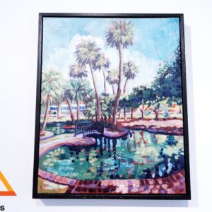 Duck Pond with Palms by Heather Nagy
