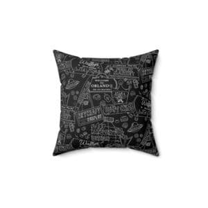 Copy of Black & White Swan Pattern Pillow — Decorative Square Throw Cushion