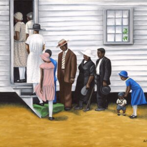 Attending Church by Arthur Dawson