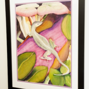 Lizard on Leaf by Jim Cox