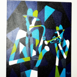 Jazz Guys Blue Big 1 by Grant Nelson