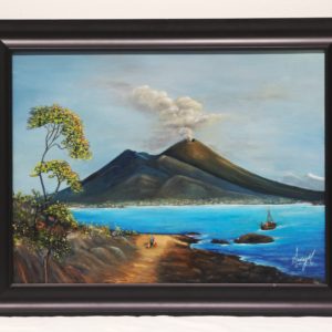 Naples Boy and Vesuvius Mount by Sonia Mueller