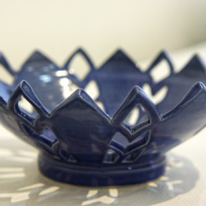 Mandala Bowl #2 (Cobalt Blue) by Angela Amore
