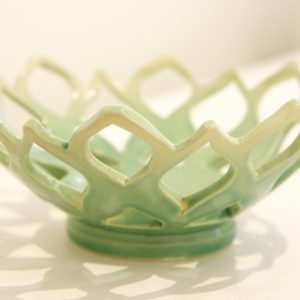 Mandala Bowl #1 Teal by Angela Amore