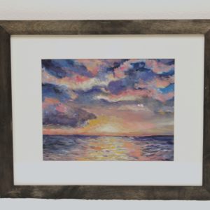 Moon Over a Moody Sunrise in Cocoa Beach by Allison Daneilsen