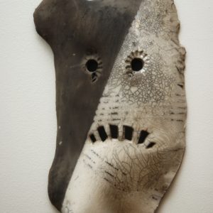 Raku-Fired Mask 1 by Howard Axner