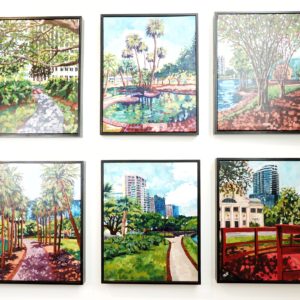 Back Stage, Palm Pathway, Duck Pond with Palms, The Waverly, Crepe Myrtles, Crossing Bridges by Heather Nagy