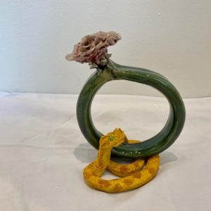 Snake With Abstract Flowers "The Protector" by Anayansi Jones