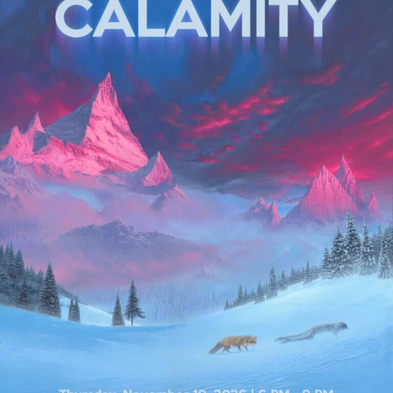 Calamity Poster 2026 with trailer QR code (hi-res for sharing)